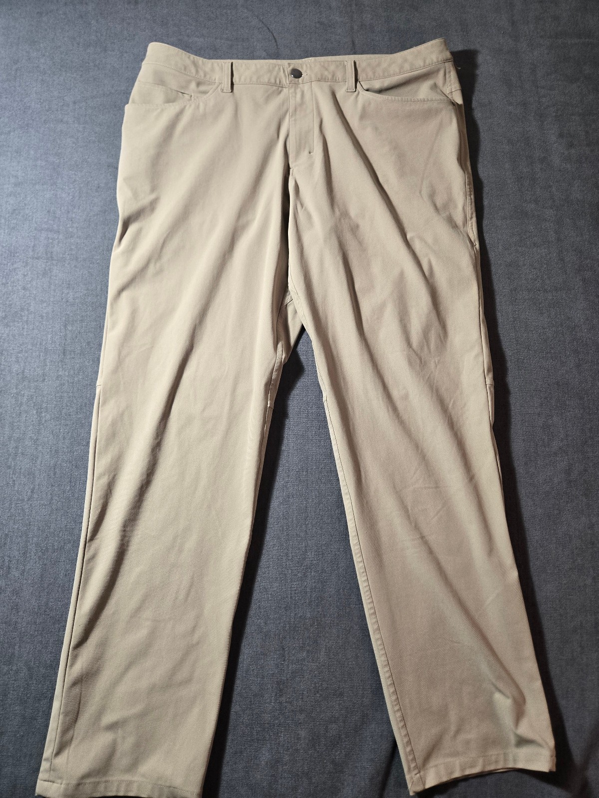 Lululemon ABC Pants Men’s 36x32 Beige Tan 5 Pocket Stretch Straight Leg Casual