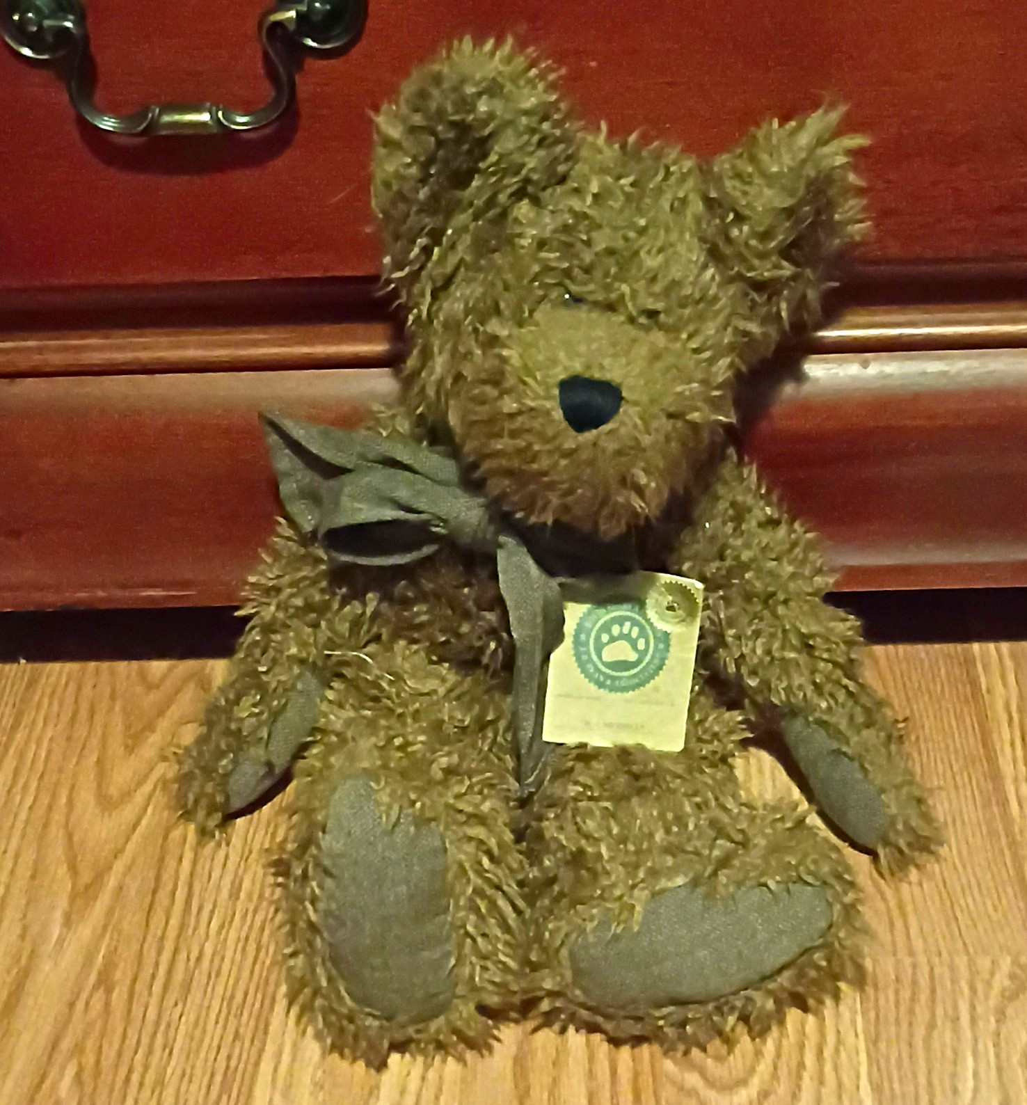 Boyds Bears D.L. Merrill Head Bean Plush Bear Brown/Gray Black Eyes Bow Tags Boyds Bears D.L. Merrill Head Bean Plush Bear Brown/Gray Black Eyes Bow Tags