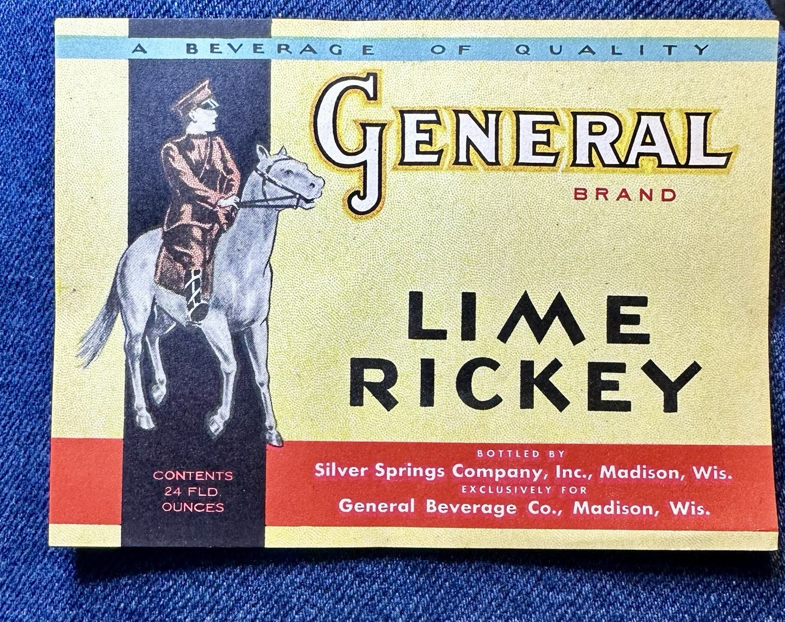 General Lime Rickey Original Unused Vintage Label Silver Springs Co. Madison, WI General Lime Rickey Original Unused Vintage Label Silver Springs Co. Madison, WI