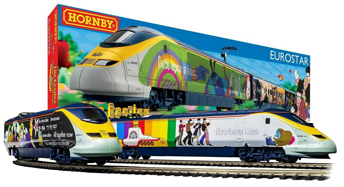 Hornby The Beatles \'Yellow Submarine\' Eurostar OO Gauge Model Train Set R1253M