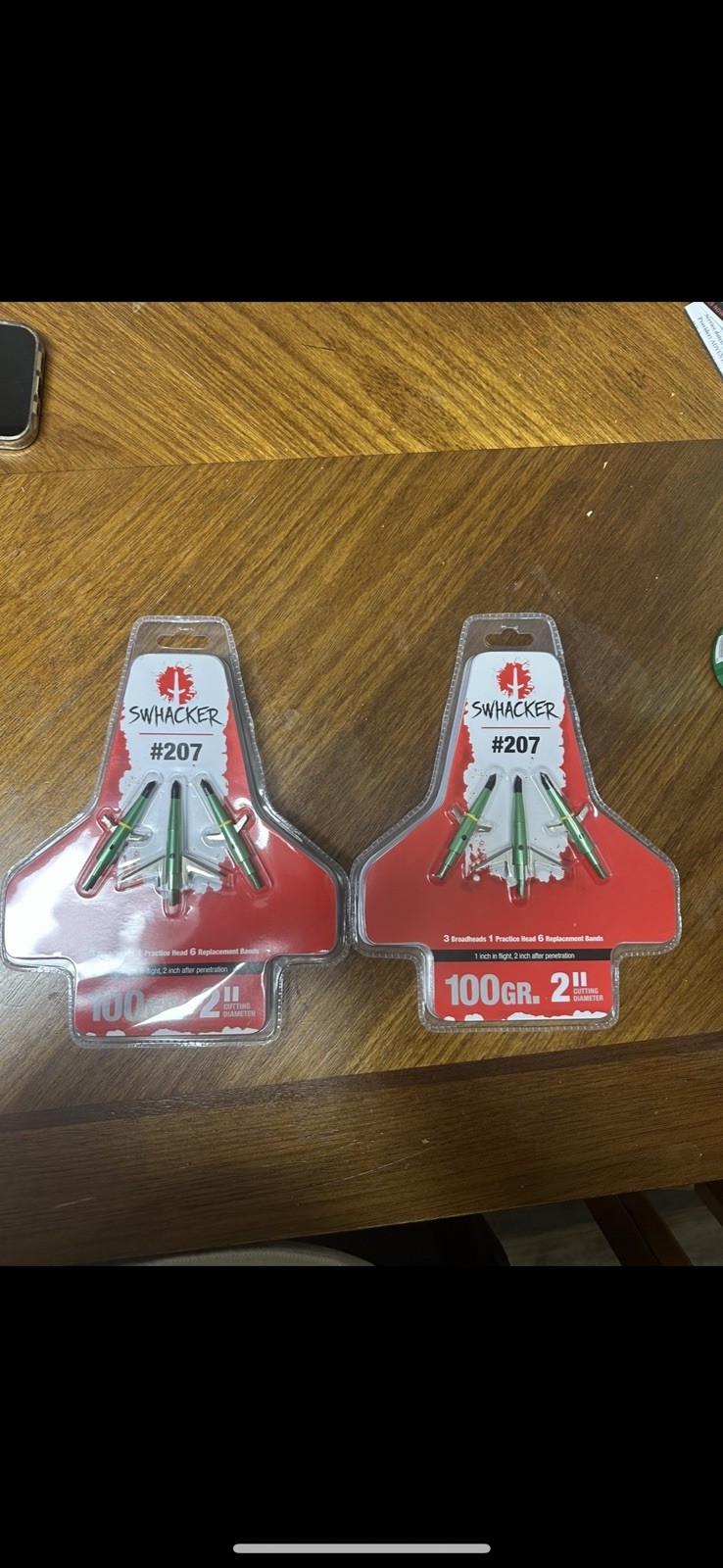 2 Packs Of 2 Inch Cut Swhacker Broadheads With Practice Tip