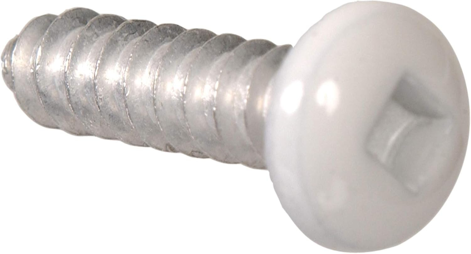 Sheet Metal Screws, #10 X 3/4In, 60 Pack, White Sheet Metal Screws, #10 X 3/4In, 60 Pack, White
