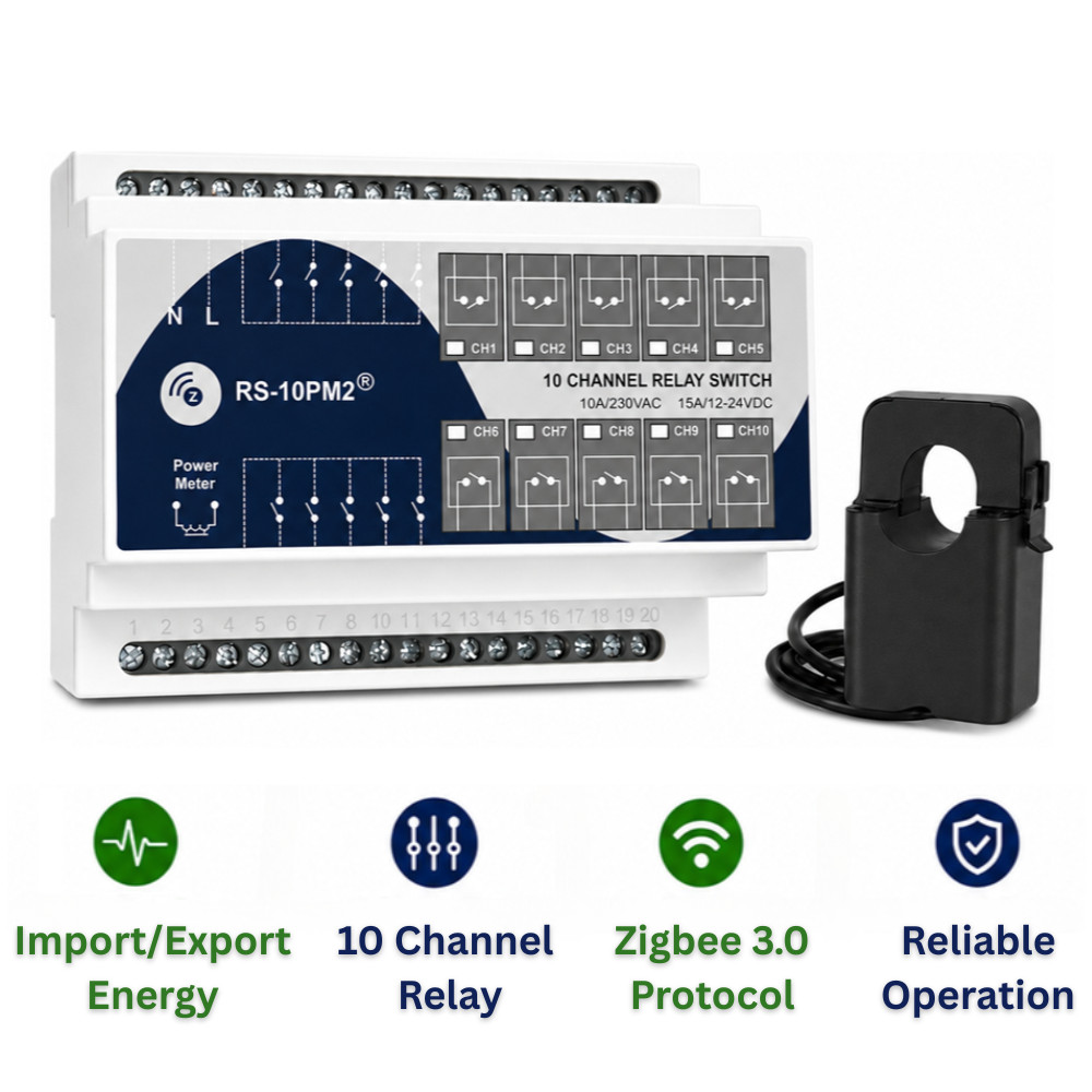 Home Assistant - Zigbee 10x Relay and Import/Export KWh Energy Meter