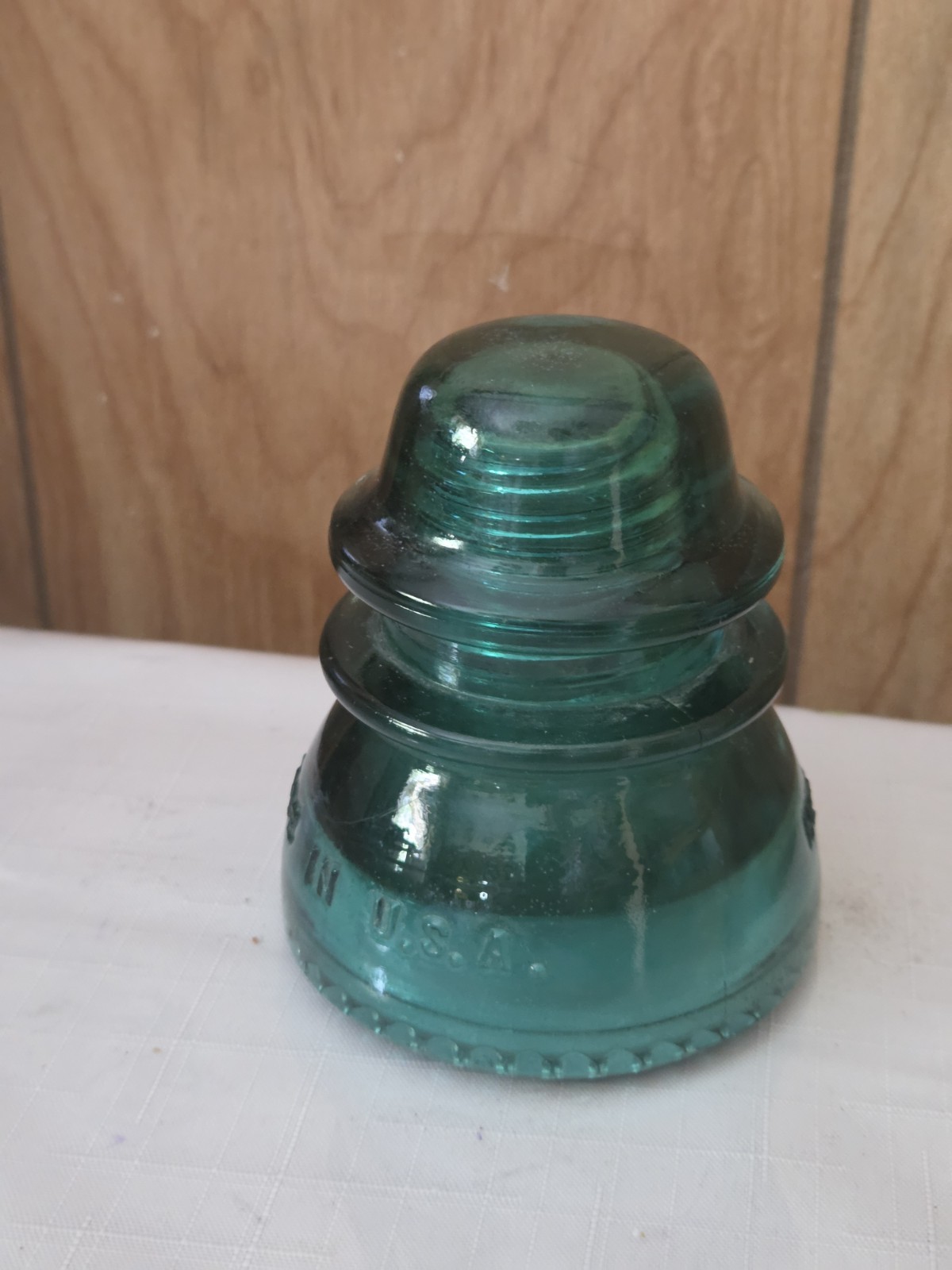 Vtg Hemingray 42 Glass Insulator Aqua Teal Green Made In USA 20's To Mid Century