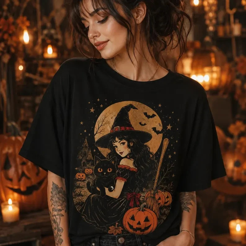 Retro Witch Shirt, Vintage Halloween Shirt, Witchy Graphic Tee