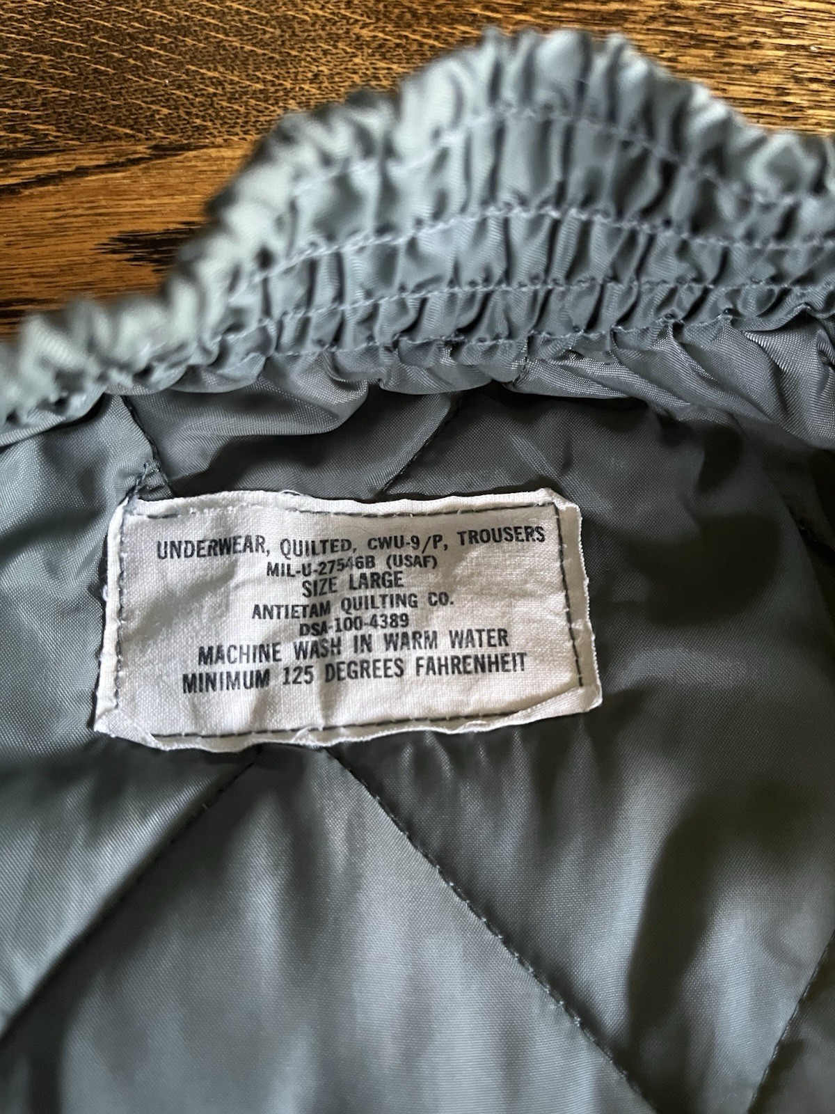 VTG 60s USAF CWU-9/P Quilted Liner Trousers Pants Large Antietam DSA-100-4389