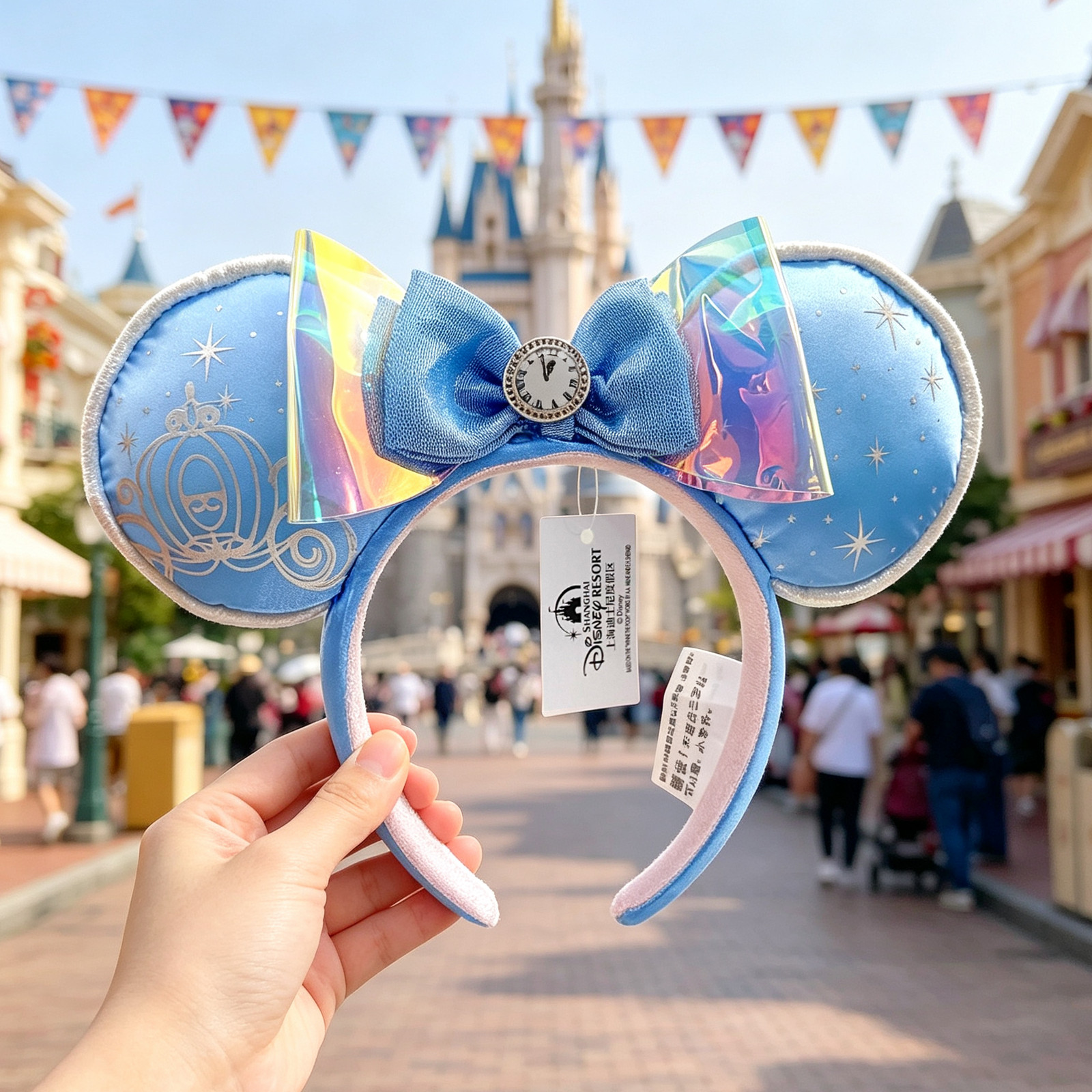 Disney-Parks 2025 Cinderella Mickey Mouse Ears Headband Disneyland NWT