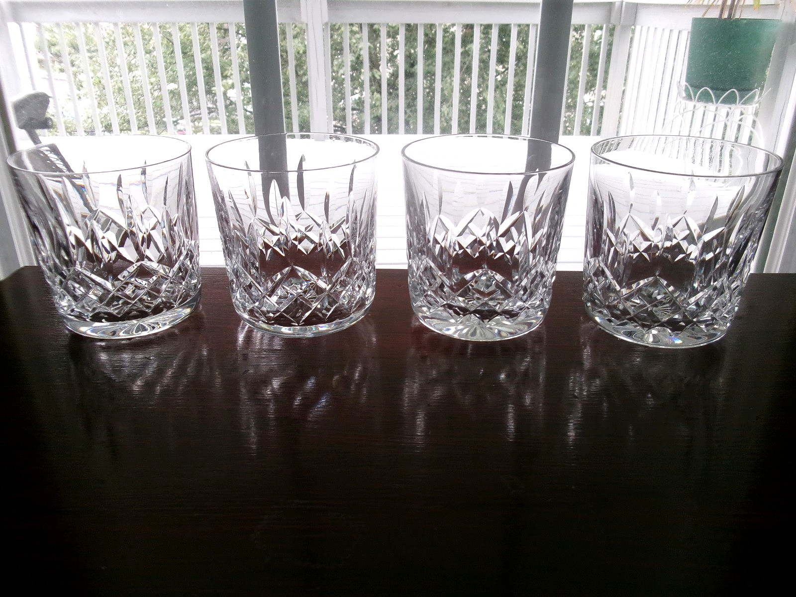4 Waterford Crystal LISMORE OLD FASHIONED WHISKEY GLASSES 3 3/8\