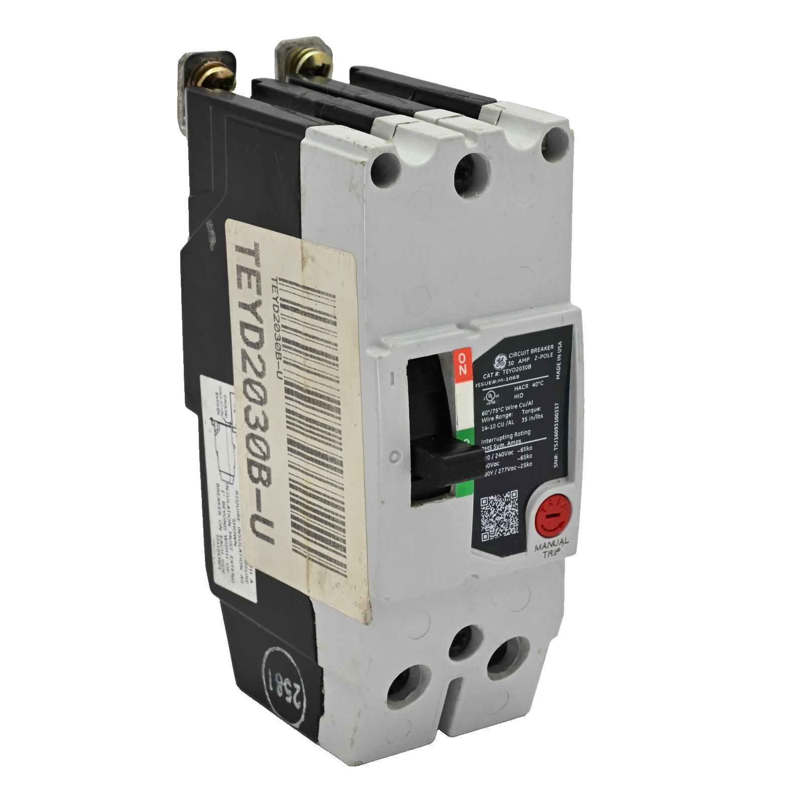 GE TEYD2030B Circuit Breaker 120/240VAC 30A 2-Pole