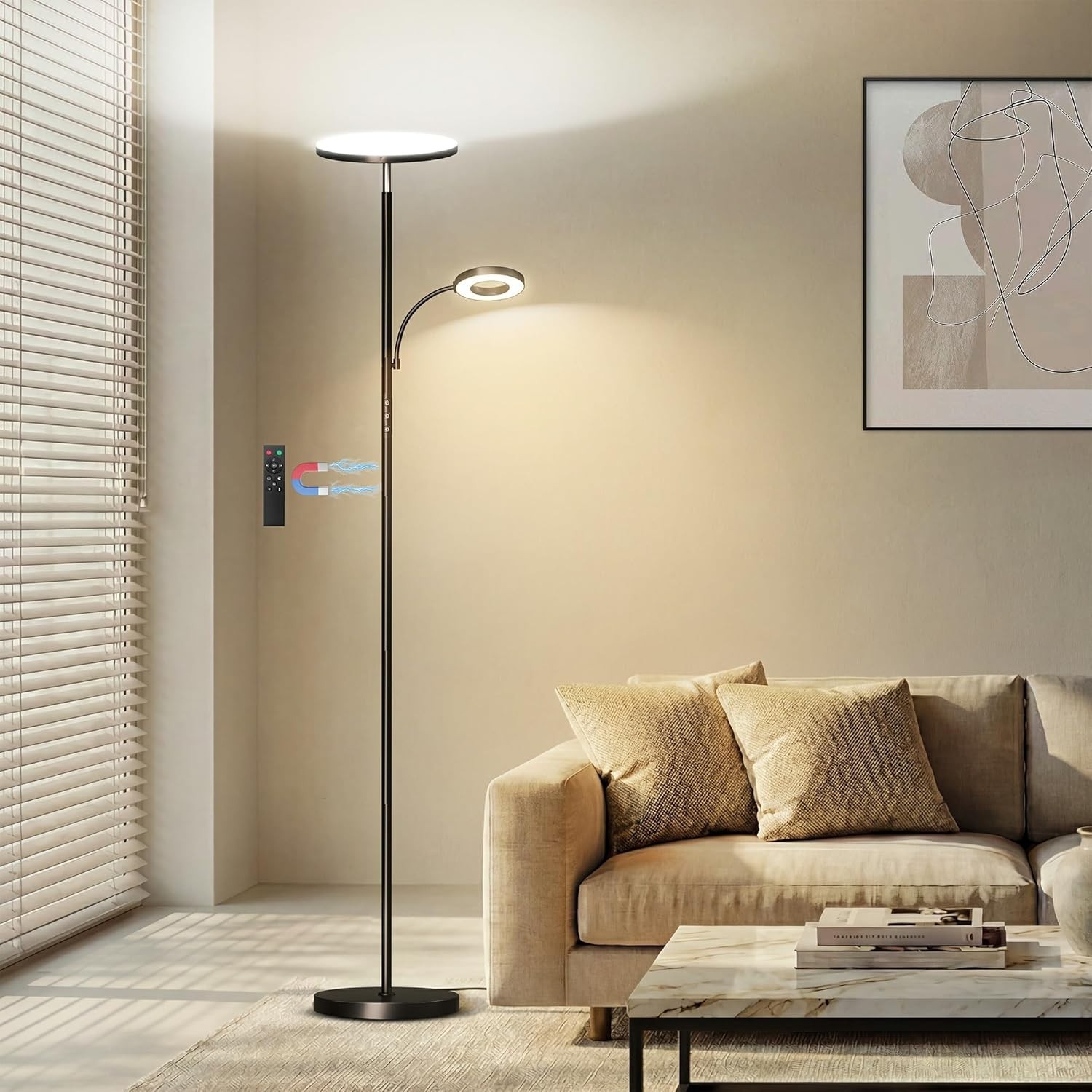 Floor Lamp, Upgraded 42W 4000LM Super Bright LED Floor Lamp for Living Room B...