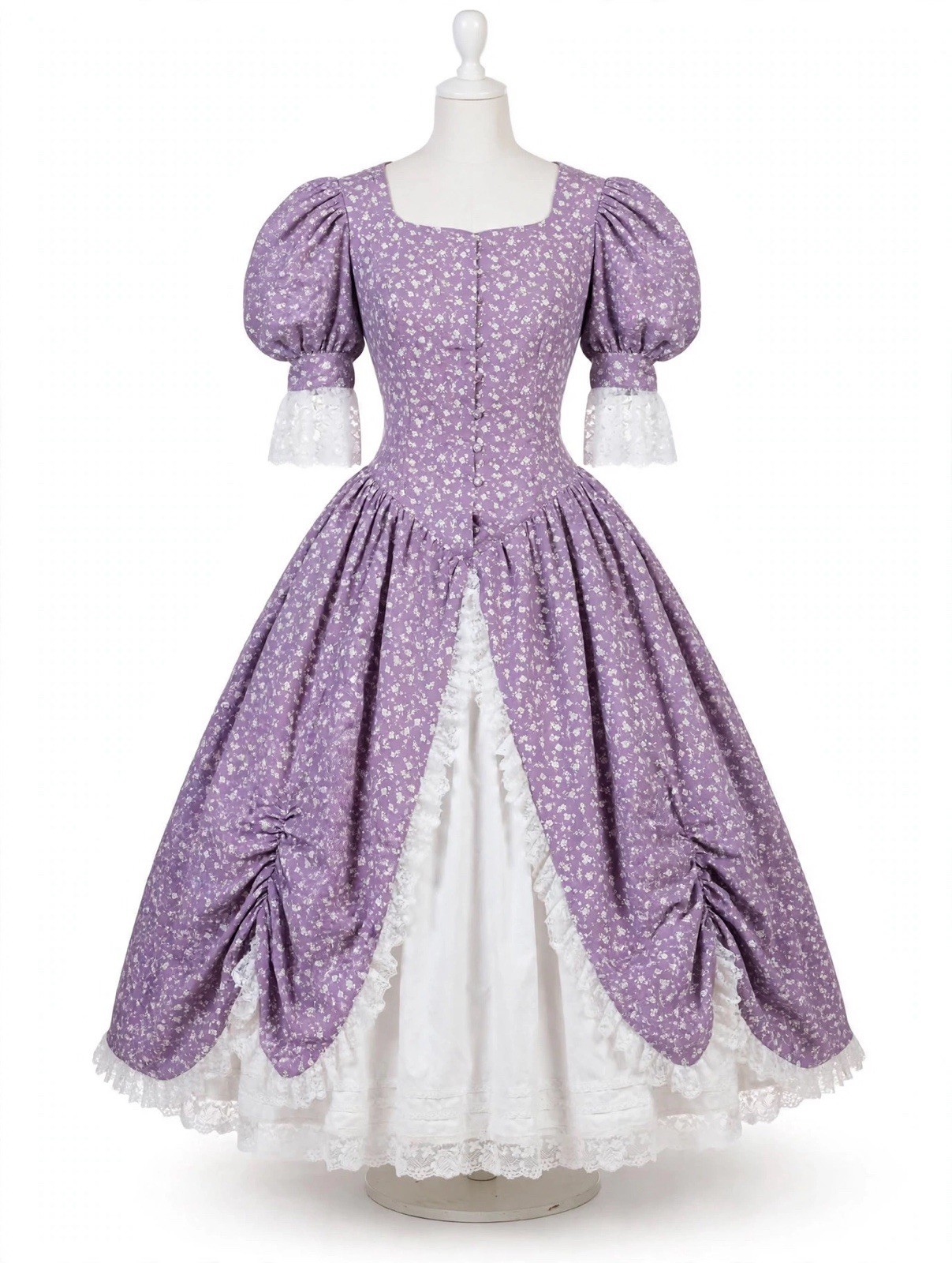 Vintage Lavender Lilac Prairie Dress Size Large