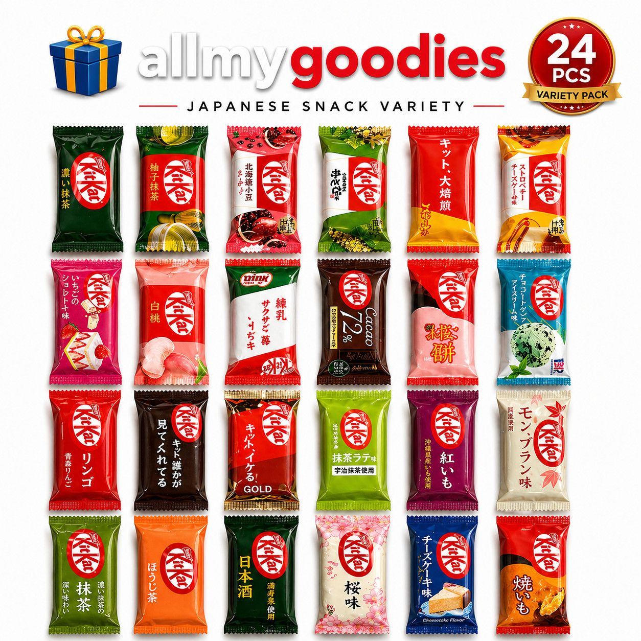 24 Pieces Japan KitKat Minis All Different Kit Kat Flavors