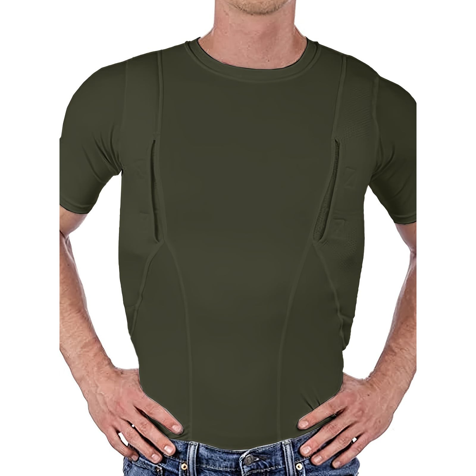 2TAC Concealment Carry Shirt Holster Tactical Pockets Dual Shadow Tee 2TAC Concealment Carry Shirt Holster Tactical Pockets Dual Shadow Tee