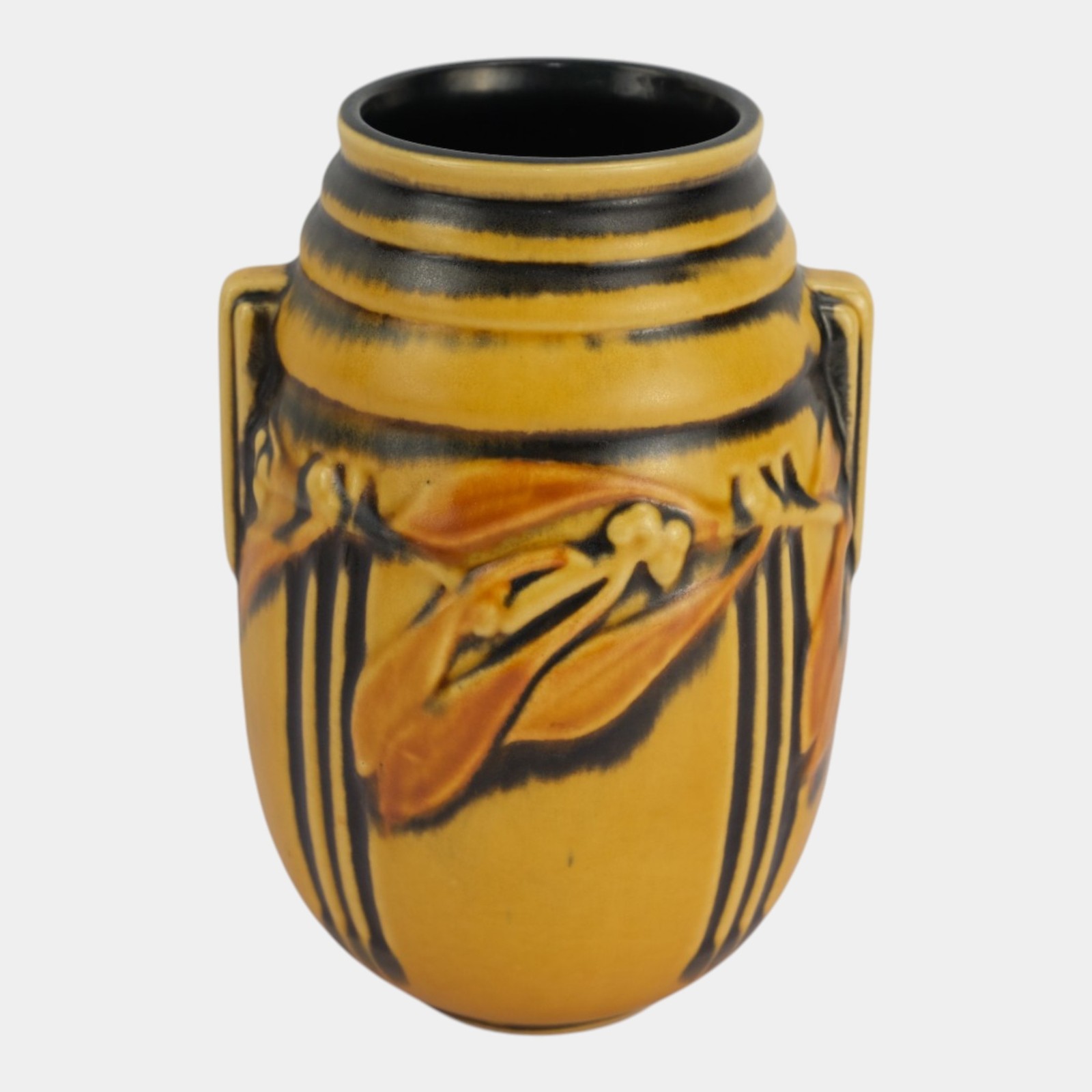 Roseville Laurel Yellow 1934 Vintage Arts And Crafts Pottery Ceramic Vase 670-7