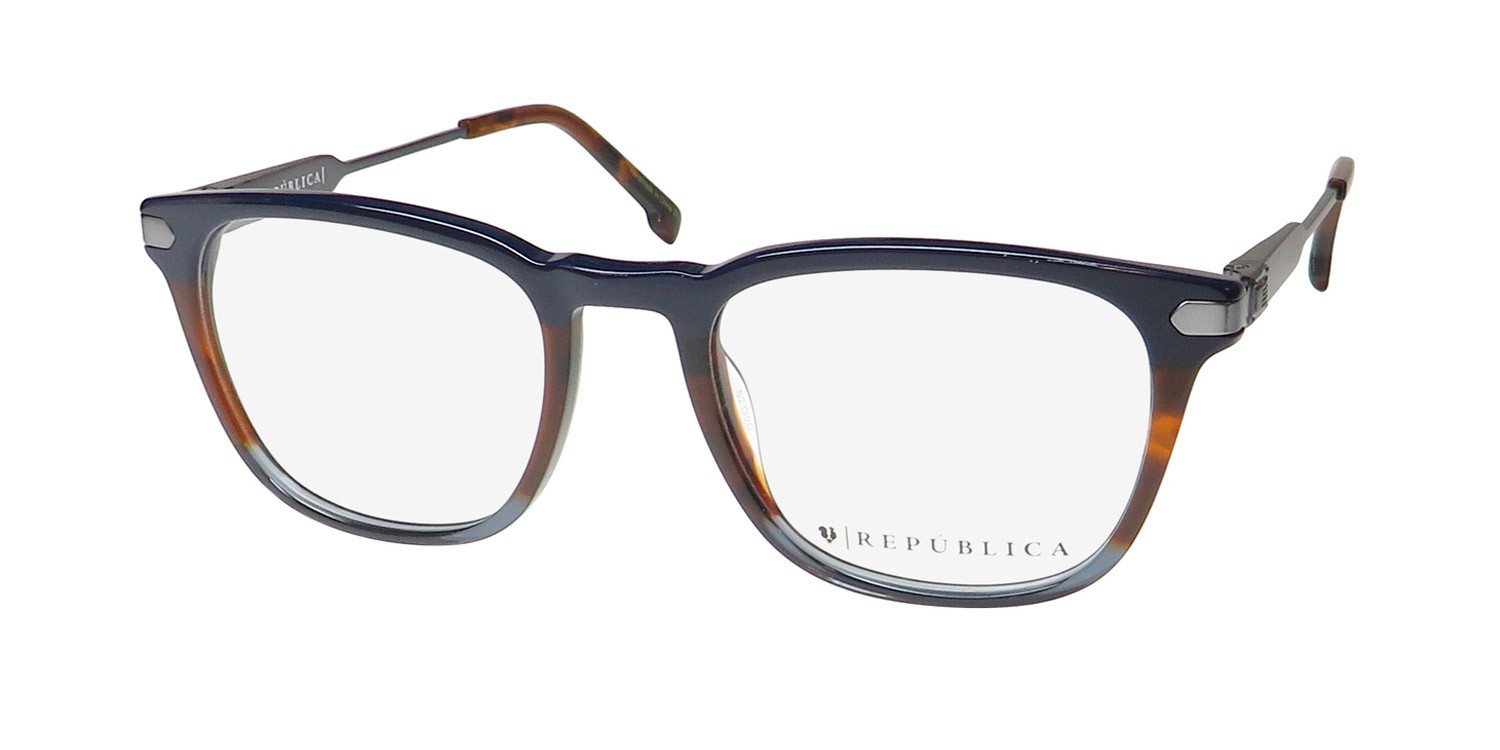 NEW REPUBLICA CAPE CORAL EYEWEAR BL FULL-RIM 52-20-145 SQUARE PLASTIC BLUE MENS