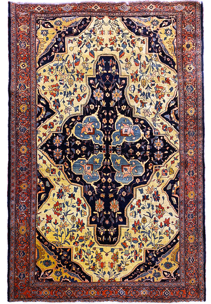 4x7\' Authentic Antique Sarouuk Ferahaan Rug 1900\'s # F-6497