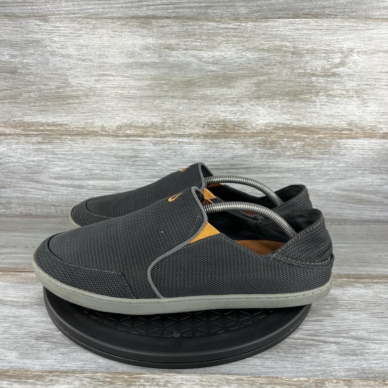 Olukai Men\'s Nohea Mesh Shadow Gray Slip On Loafers Boat Shoes Size 11