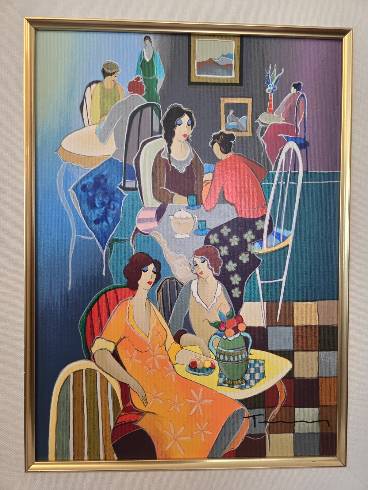 Itzchak Tarkay Serigraph Winding Down #1 Limited Edition Numbered Framed