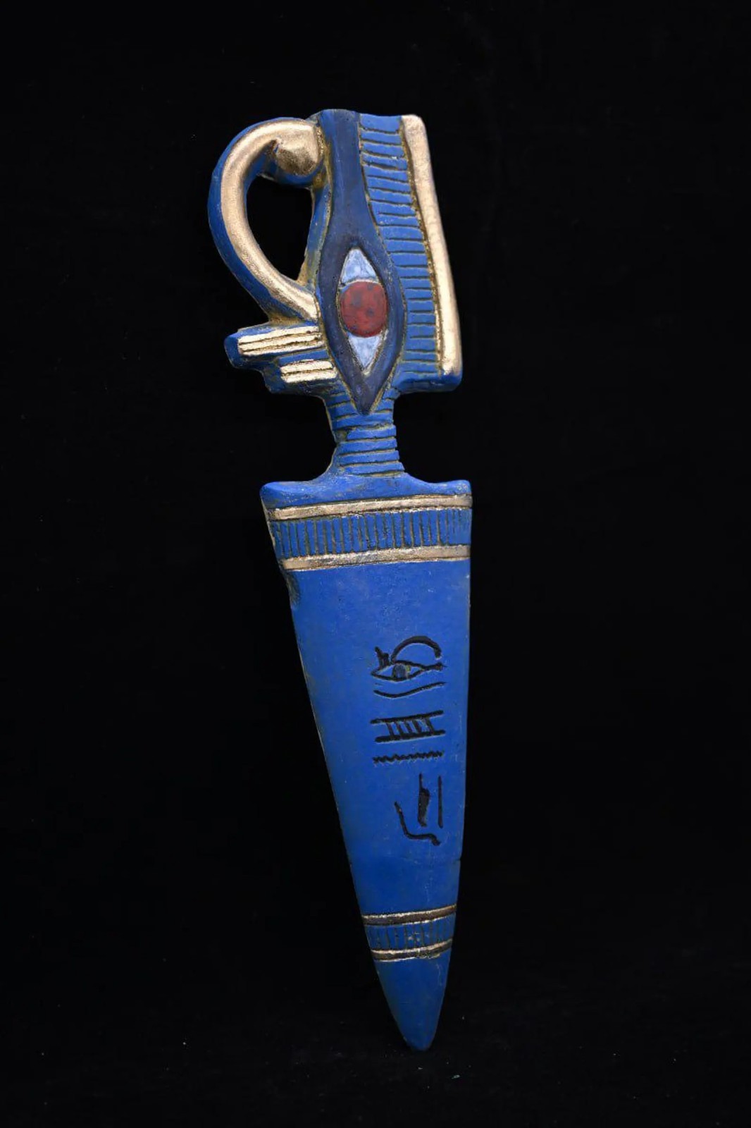 Rare Authentic Ancient Egyptian Antiquities Eye of Horus Blue dagger Egyptian BC