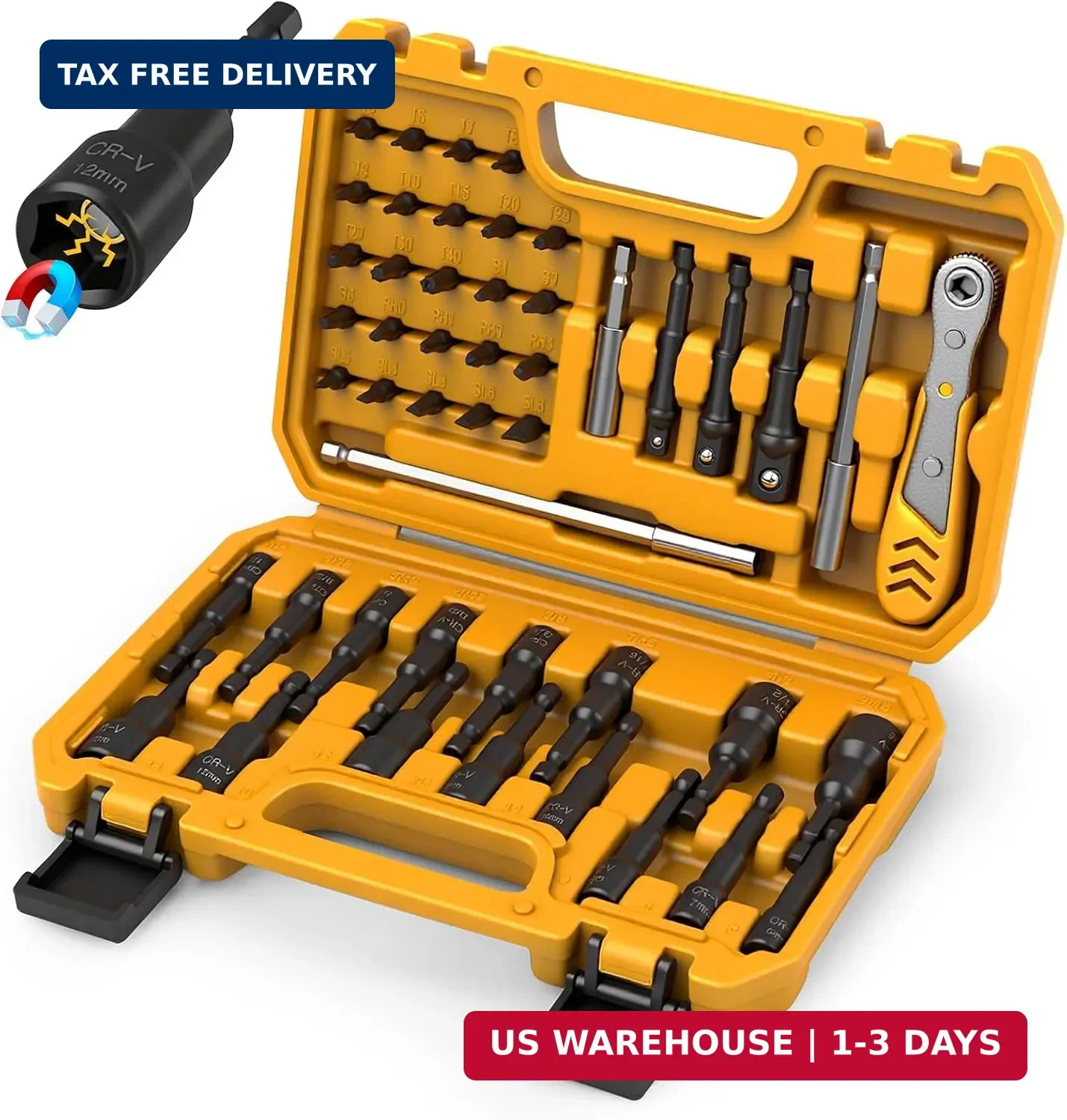 ELEAD 47-Piece Magnetic Nut Driver & Screwdriver Bit Set - Strong Magnetic Nut D ELEAD 47-Piece Magnetic Nut Driver & Screwdriver Bit Set - Strong Magnetic Nut D