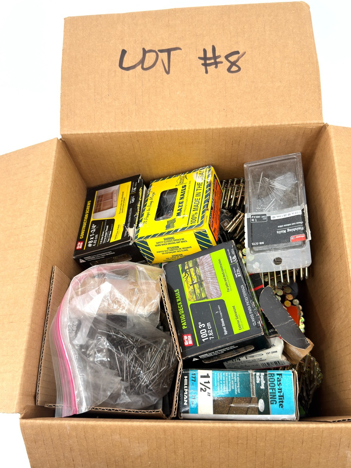 BULK Fasteners Nails Screws Lot 40lbs Grip-Rite Maze Nails Hillman Roofing Deck