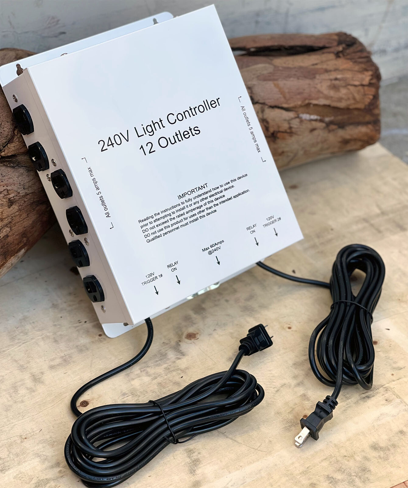 MLC 12 Outlet LED  Master Light Relay Controller 240V 60A Metal Box Hydroponic