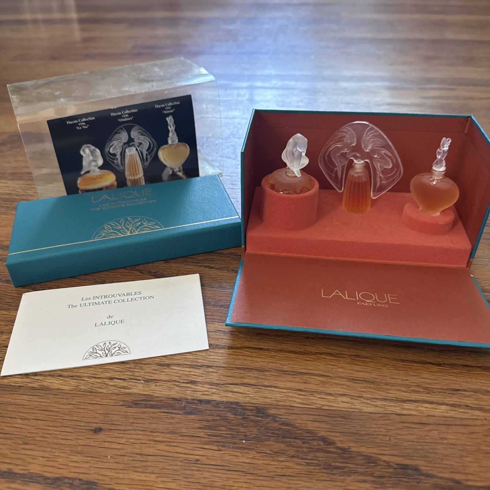Lalique Les Introuvables Ultimate Collection Miniature 3 pc Set \'96 ‘97 ‘98 NIB
