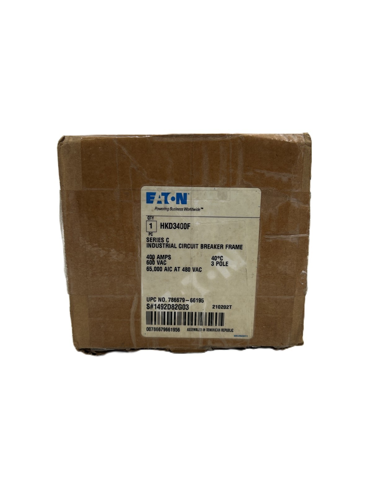 Eaton HKD3400F Industrial Circuit Breaker 400A 3-Pole 600VAC Eaton HKD3400F Industrial Circuit Breaker 400A 3-Pole 600VAC