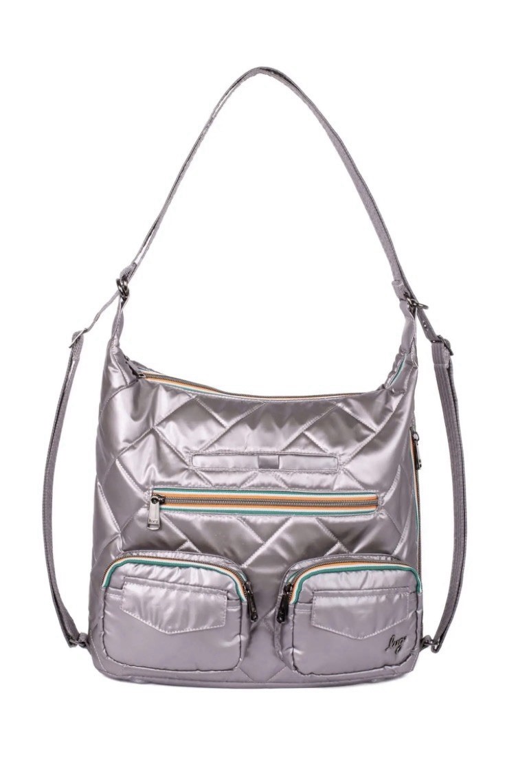 Lug Zipliner 2 Convertible Hobo Bag in Metallic Pearl, 3-in-1 Bag, NWOT Lug Zipliner 2 Convertible Hobo Bag in Metallic Pearl, 3-in-1 Bag, NWOT