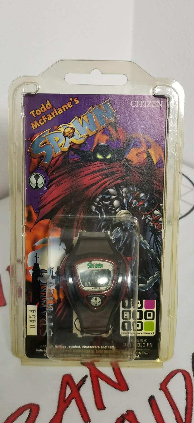 Super Rare Todd McFarlanes SPAWN CITIZEN watch New with Tags 1998 Dark Red?