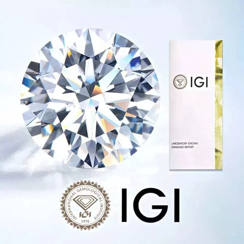 Loose 8.00 Ct Round Lab Diamond D Color VVS1 Clarity IGI Certified Stone