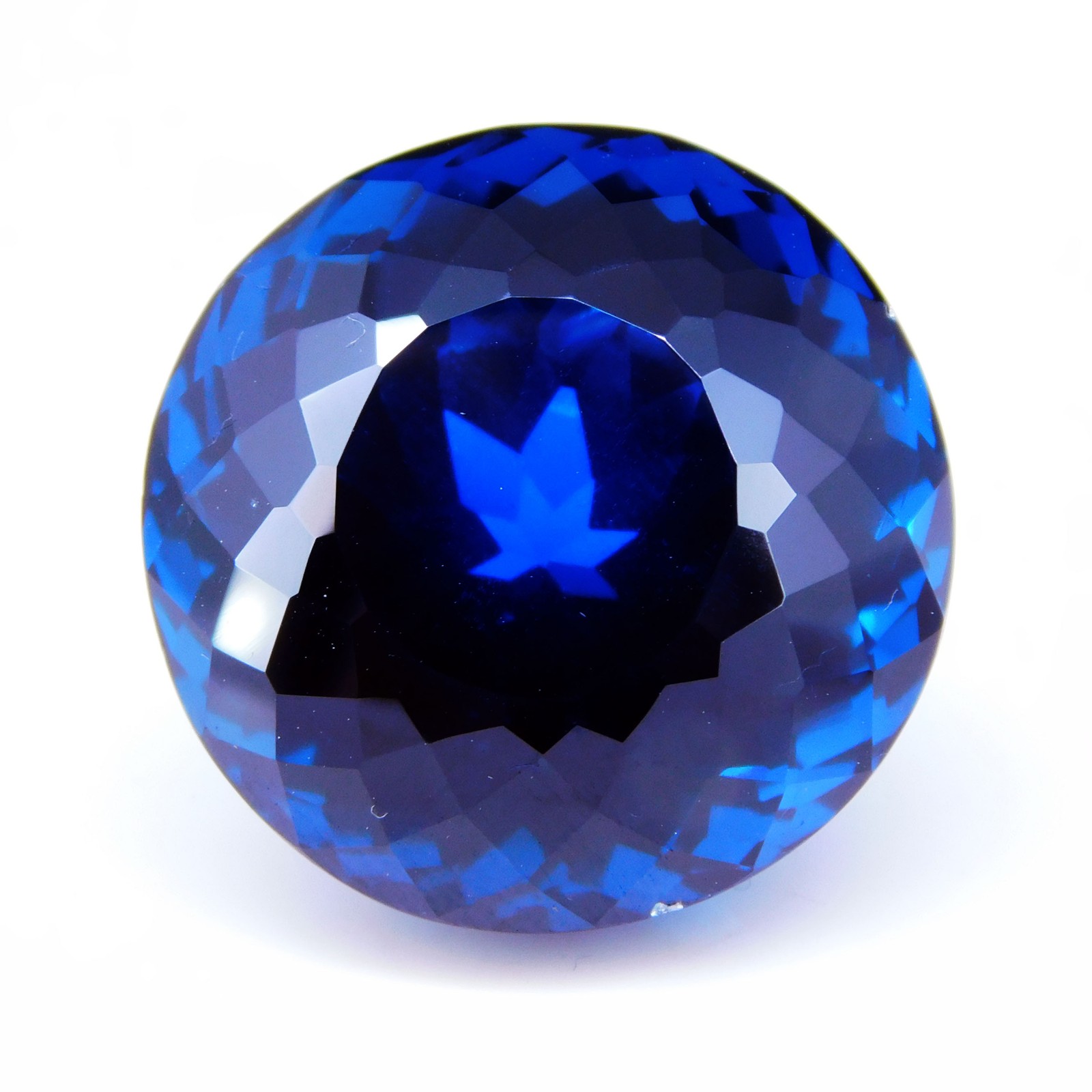 Certified 61.00 Ct VVS Round Natural Cobalt Blue Spinel Loose Gemstone Tanzania