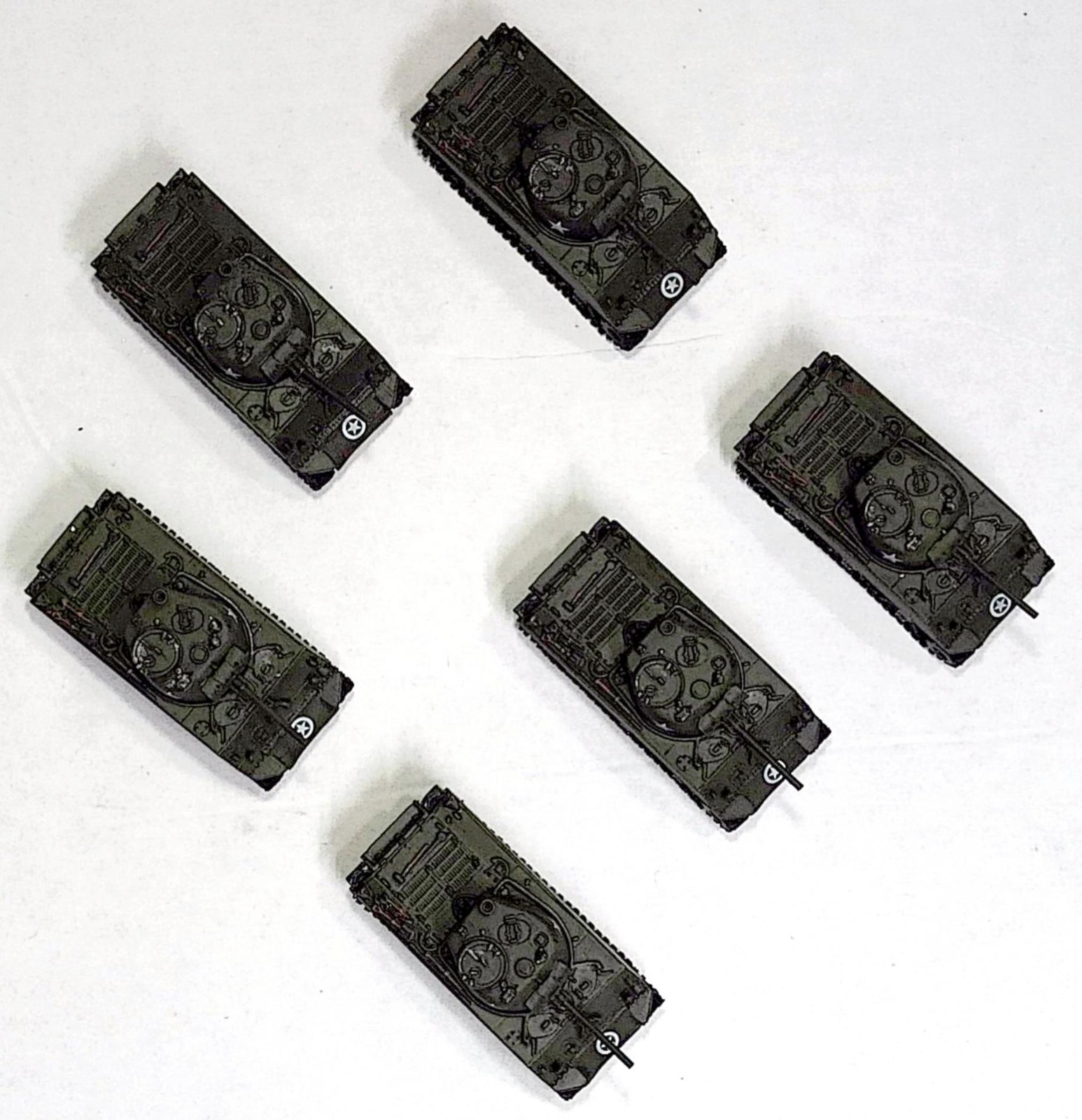 WTM 1/144 Scale Model WWII Sherman Tanks (Lot of 6)