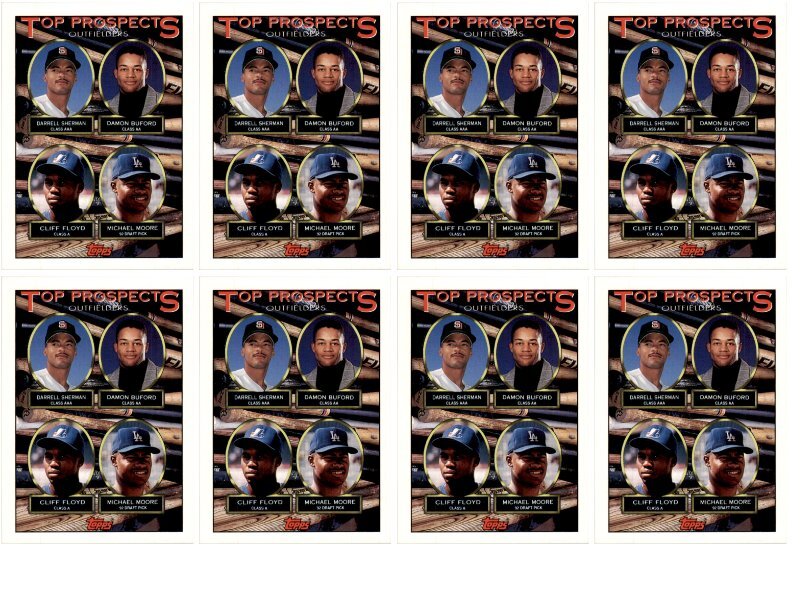 (8) 1993 Topps # 576 Sherman / Buford / Floyd / Moore Card Lot