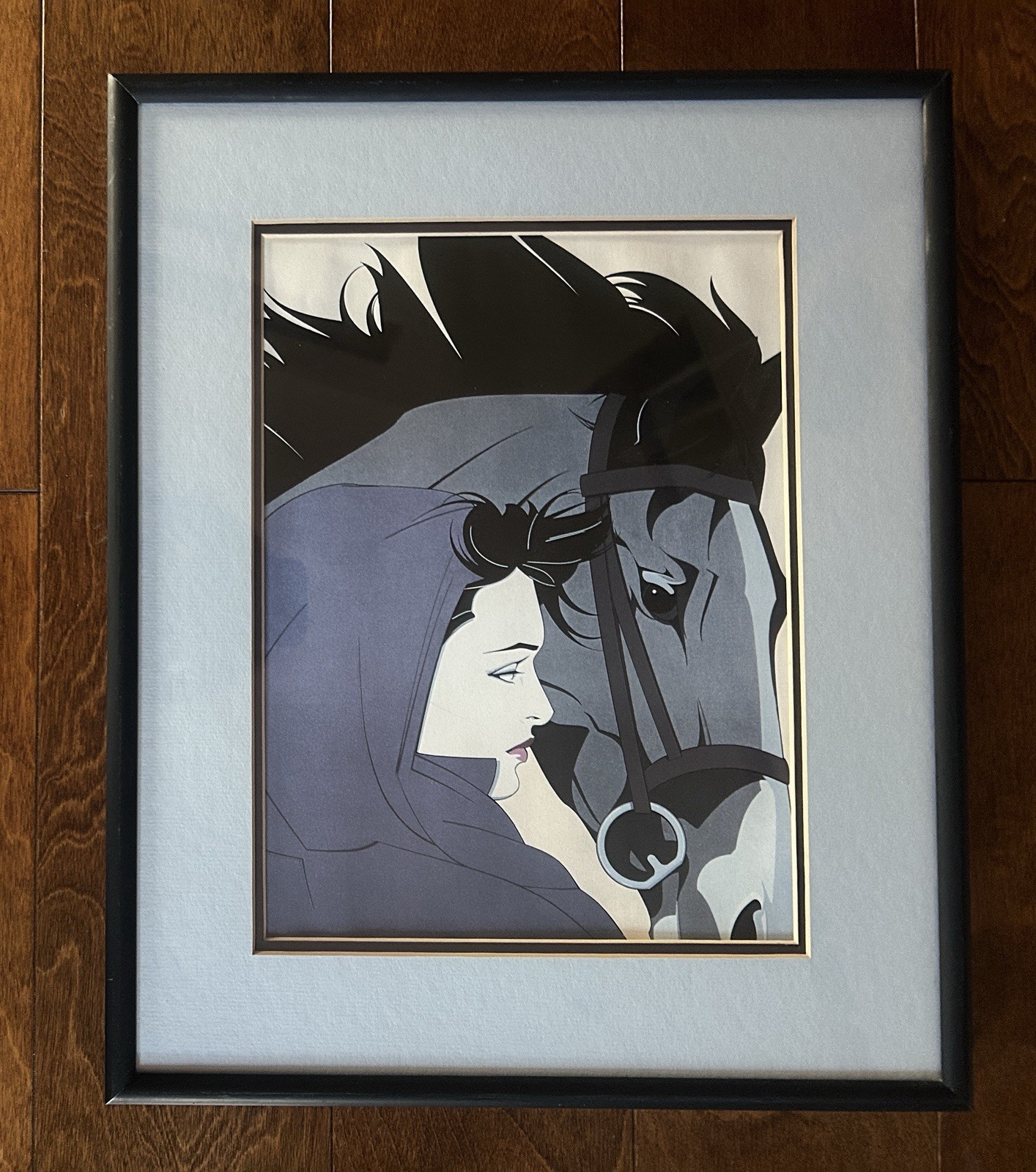 VTG Patrick Nagel Litho. Woman With Horse. Printed By Playboy 1970s Framed 16x14