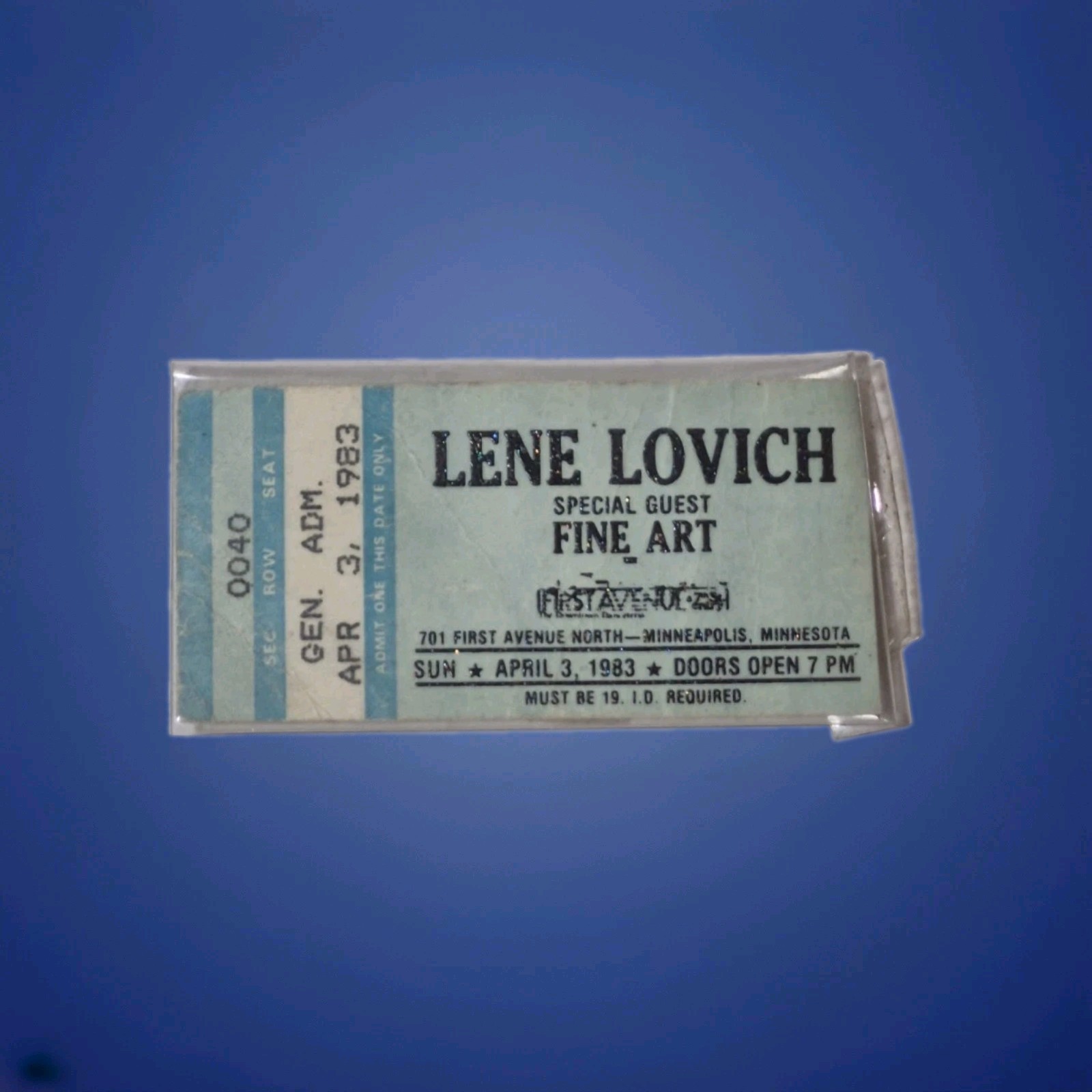 Lene Lovich Rare 4/3/83 First Ave Ticket Stub Minneapolis