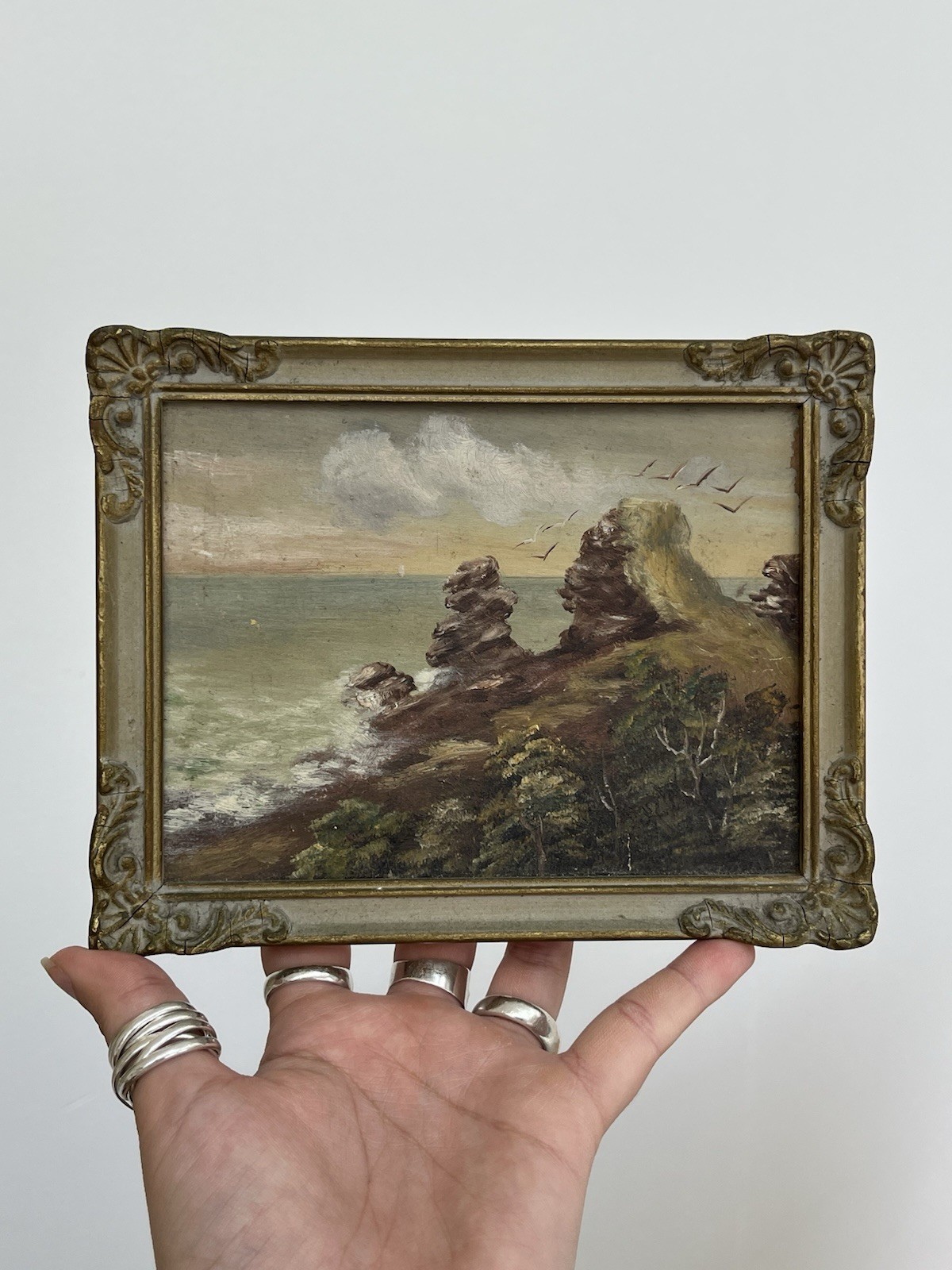 Antique Miniature Oil Painting Of Australian Landscape Antique Miniature Oil Painting Of Australian Landscape