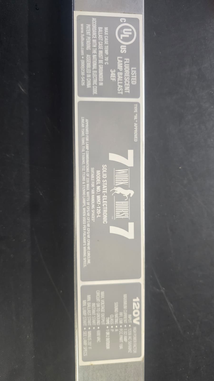 Fulham Workhorse 7 Versatile Solid State Electronic Ballast WH7-120-L 15837