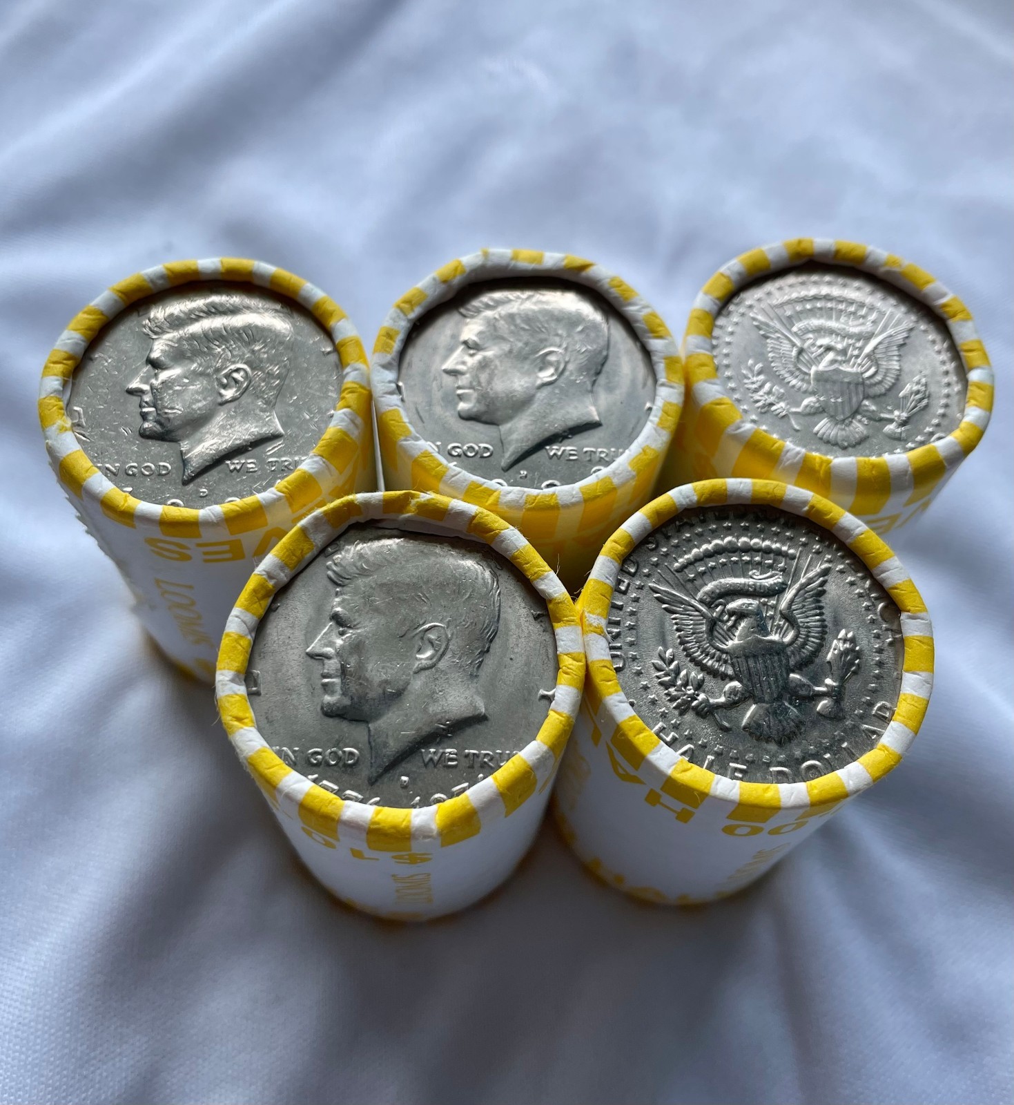 LOWEST PRICE for FIVE (5) Kennedy Half Dollars Rolls UNOPENED, UNSEARCHED