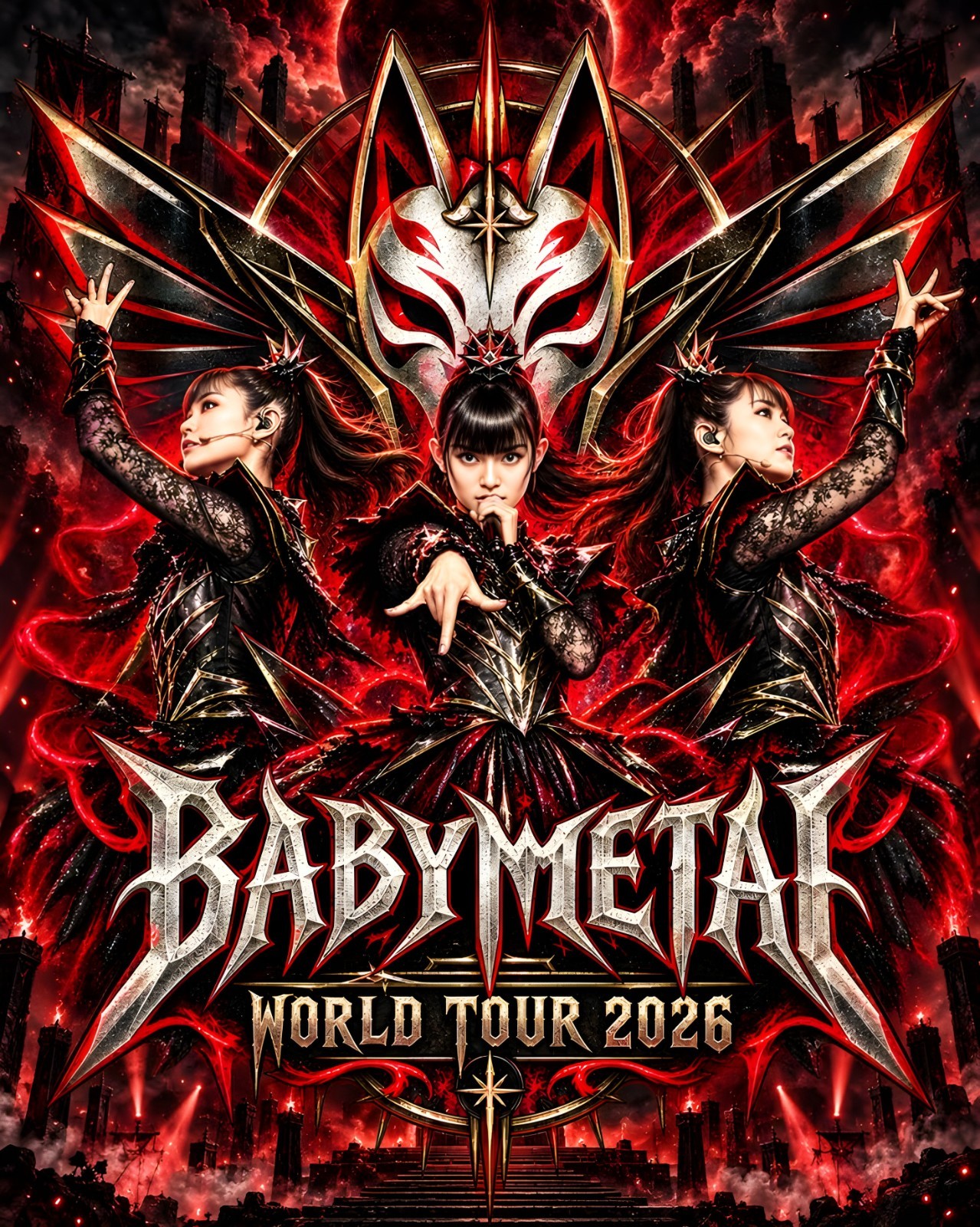 11x14 BABYMETAL Illustration Poster Brand New 2026 World Tour 