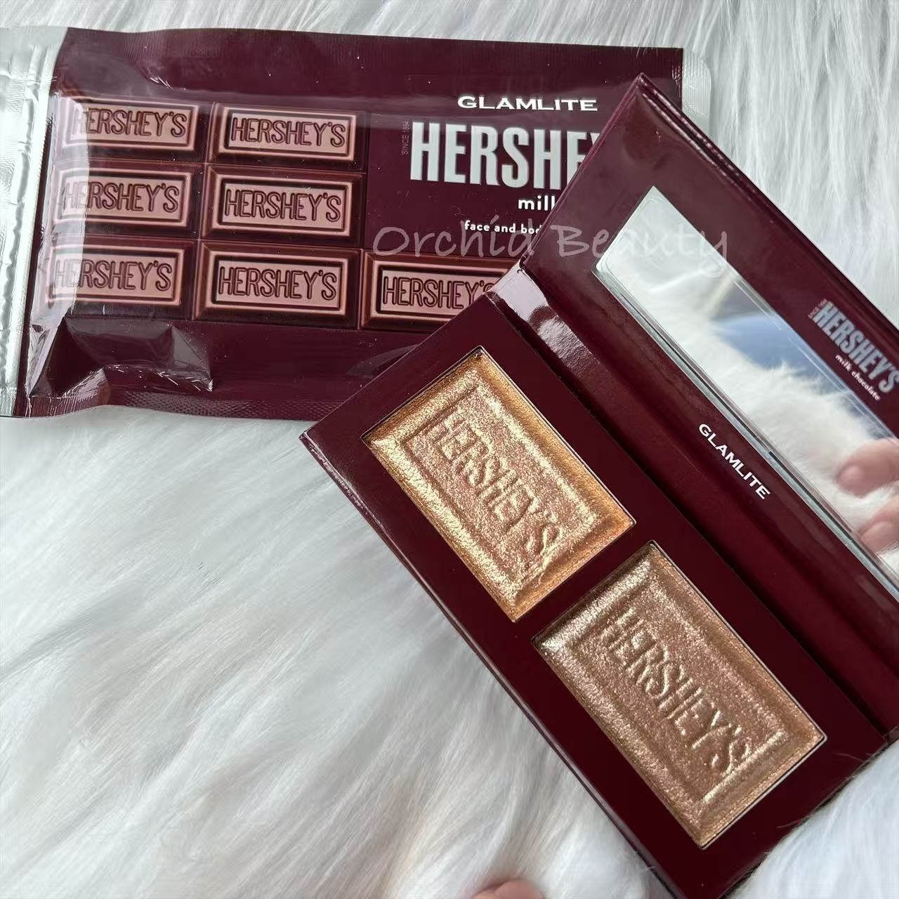 New Glamlite X Hersheys Milk Chocolate Bronzer & Highlighter Palette~Full Size New Glamlite X Hersheys Milk Chocolate Bronzer & Highlighter Palette~Full Size