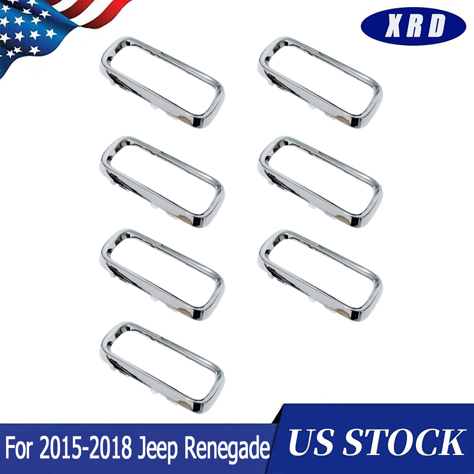 NEW 5XB16SZ0AA 7 Piece Set For 2015-2018 Jeep Renegade Chrome Grille Molding