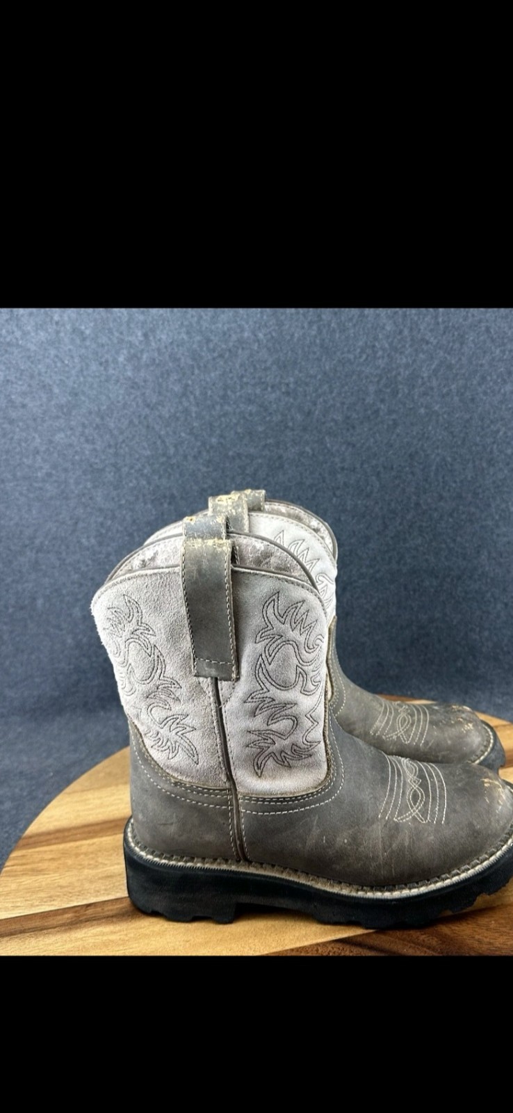 Ariat Fatbaby Womens 6B Western Cowgirl Boots White Brown Leather Lug Sole