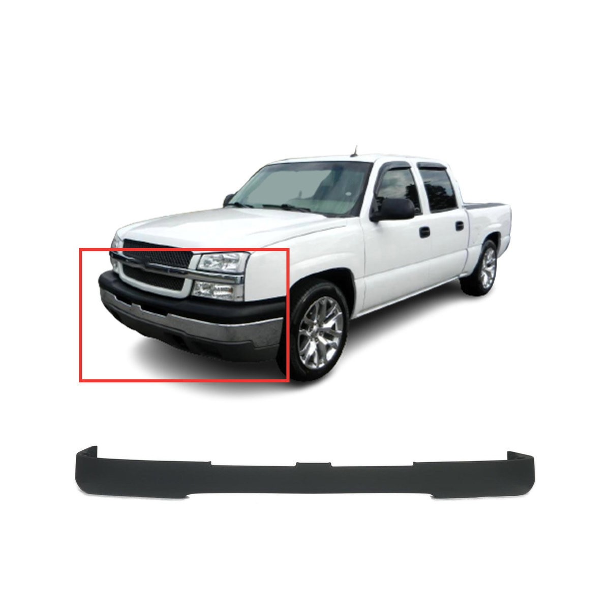 2003-2006 Chevrolet Silverado HD Front Upper Bumper Cover GM1051109 15139804