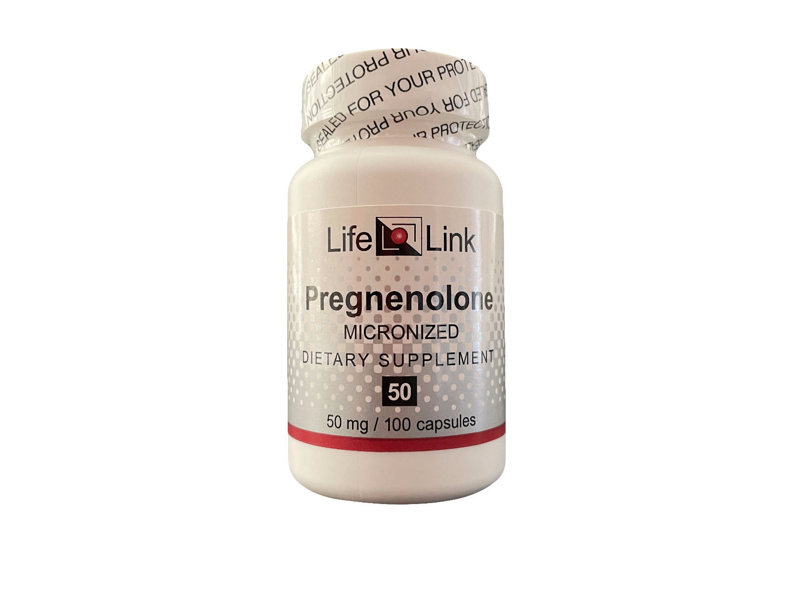 LifeLink\'s Pregnenolone - 50 mg x 100 capsules - Anti-Aging, Hormone Support