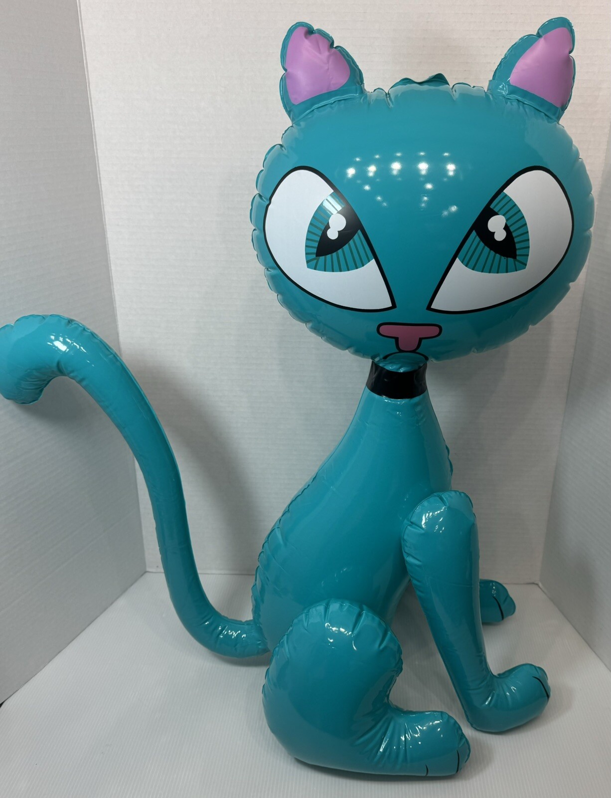 Vintage 2002 Rinco Large Inflatable Blow Up Cat Blue Carnival Fair Prize NEW