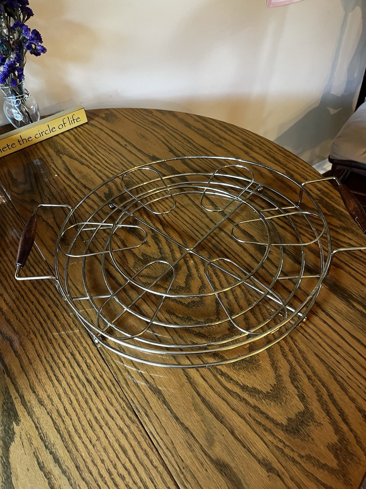 Vintage MCM Gold Tone Wire Drink Carrier Caddy 18 Glass Tumbler Holder Retro Bar