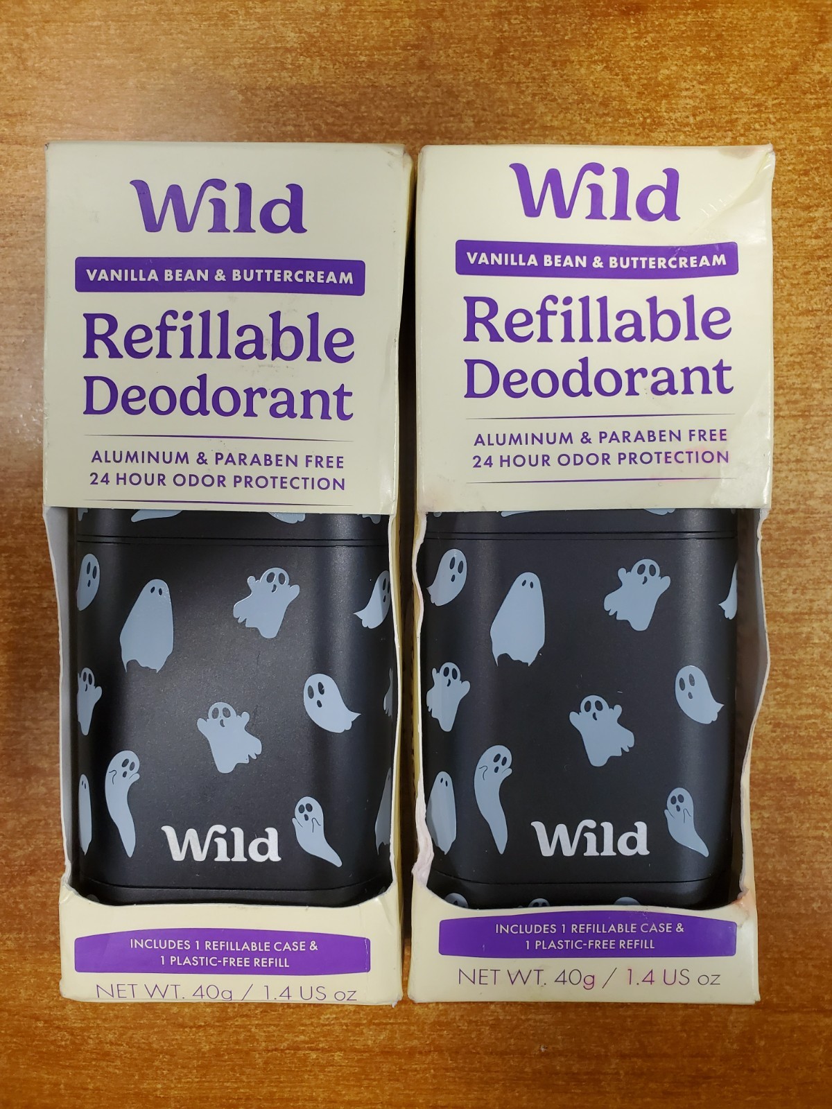 2 Kits: Wild Refillable Deodorant Vanilla Bean & Buttercream Exp 8/28 0289-R8P5a