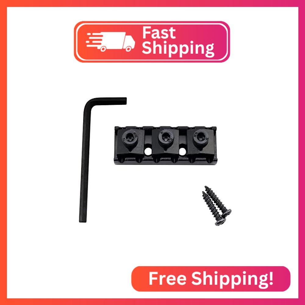 Musiclily Basic 42mm Guitar Locking Nut for Floyd Rose Tremolo System Black