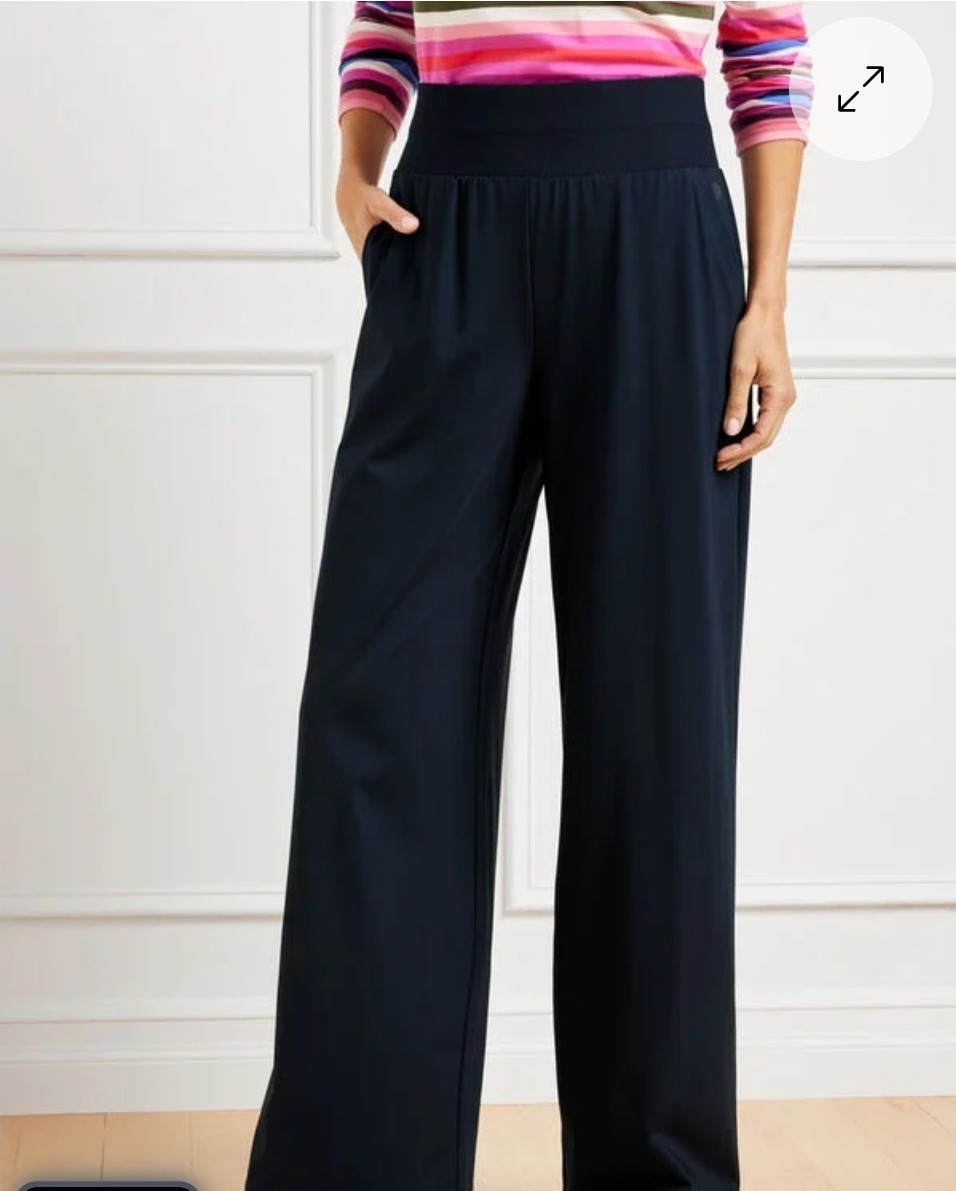 T by Talbots Petite Navy Wide Leg Pants Pull On Athleisure Travel Smart Casual T by Talbots Petite Navy Wide Leg Pants Pull On Athleisure Travel Smart Casual